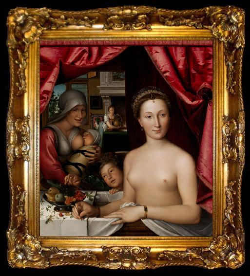 framed  Francois Clouet Lady in her Bath (mk08), ta009-2